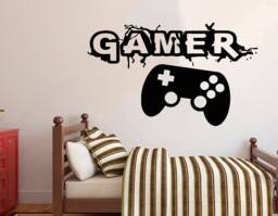 Gamer Controller Wall Decal Video Game Room Decor 3080 - thumbnail 1