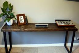 Prima Industrial Reclaimed Wood Desk, Vintage, Farmhouse, Country, Office, Welded Steel