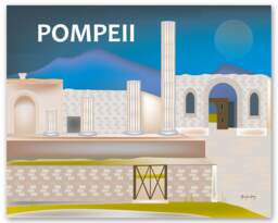 Pompeii Print, Mount Vesuvius Art, Italy, Canvas, Poster, Ruins, Naples Style E8-O-Pom - thumbnail 1