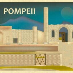 Pompeii Print, Mount Vesuvius Art, Italy, Canvas, Poster, Ruins, Naples Style E8-O-Pom - thumbnail 2