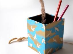 New 12 Designs Pencil Holder Japanese Paper Yuzen - thumbnail 1
