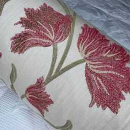 "Floral Cushion For Sofa Or Bed, Decorative Throw Pillow Made in John Lewis Colette Fabric , Cylinder Size 16"" X 6" - thumbnail 2