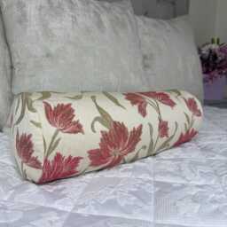 "Floral Cushion For Sofa Or Bed, Decorative Throw Pillow Made in John Lewis Colette Fabric , Cylinder Size 16"" X 6" - thumbnail 4