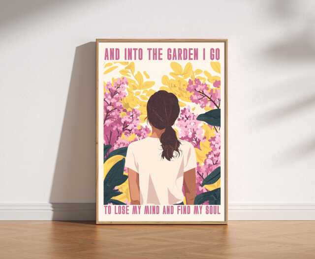 Vintage Style Garden Poster Floral Spring Blooms Art Print - image 1