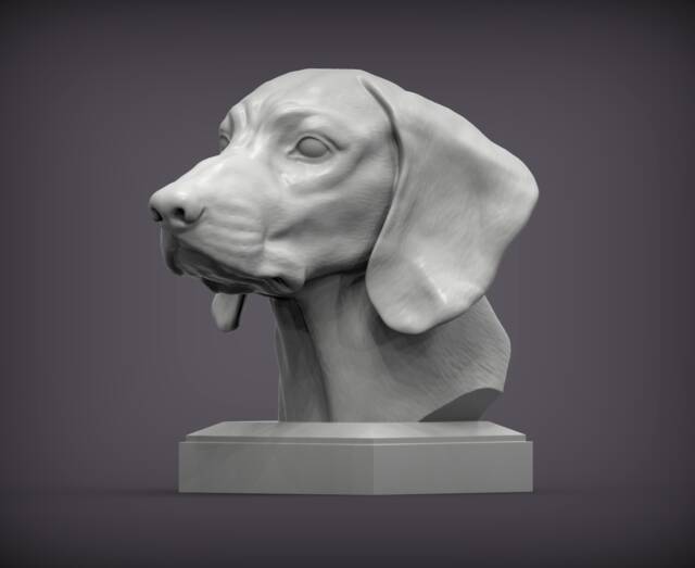 Bloodhound Bust Figurine 3D Printed Dog Statue, Pet Memorial Decor - image 1