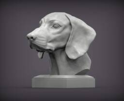 Bloodhound Bust Figurine 3D Printed Dog Statue, Pet Memorial Decor - thumbnail 1