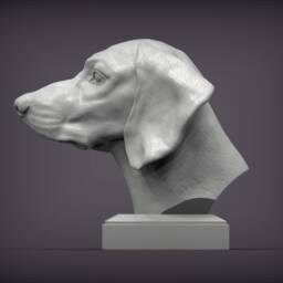 Bloodhound Bust Figurine 3D Printed Dog Statue, Pet Memorial Decor - thumbnail 3