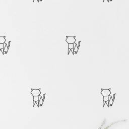 Cat Origami Wall Decal Kitty Kids Room Wall Sticker Living Bedroom Pattern Wallpaper Vinyl Decals Stickers Home Decor - thumbnail 2