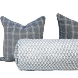 Duckegg Plaid Textured Cushion Covers By P Kaufmann, Luxurious Australian-Made Cushions, Hampton Style Decor, Lumbar & Bolster Cushions - thumbnail 3
