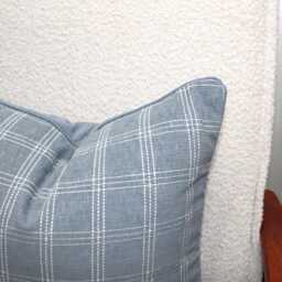 Duckegg Plaid Textured Cushion Covers By P Kaufmann, Luxurious Australian-Made Cushions, Hampton Style Decor, Lumbar & Bolster Cushions - thumbnail 4