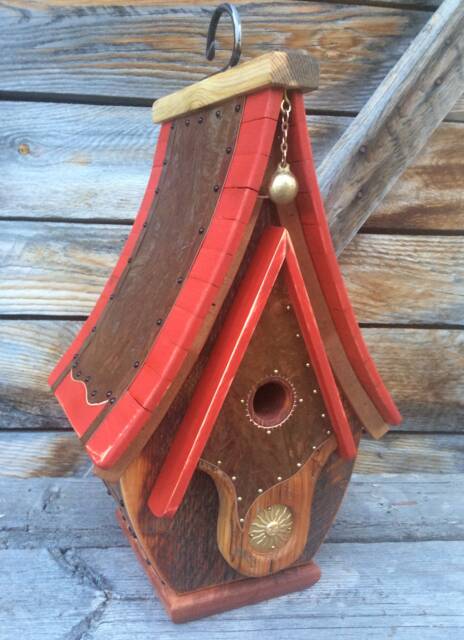 Backyard Birdhouse Barnwood Handmade Holiday Wedding Gift #4027 - image 1