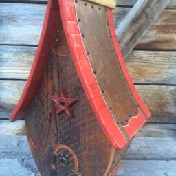Backyard Birdhouse Barnwood Handmade Holiday Wedding Gift #4027 - thumbnail 2