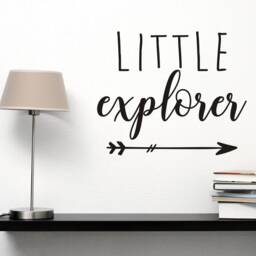 Little Explorer Wall Decal, Travel Adventure Wall Decal, Kids Room Vinyl Nursery Decor - thumbnail 2
