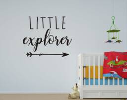 Little Explorer Wall Decal, Travel Adventure Wall Decal, Kids Room Vinyl Nursery Decor - thumbnail 1