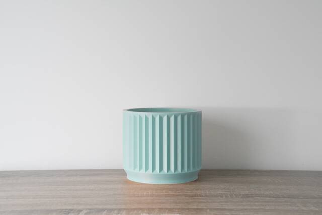 "Classical Planter With Drainage & Saucer in Cotton Candy Blue, Unique 3D-Printed Plant Pot, Small To Large Sizes 4"" 5"" 6"" 7"" 8" - image 1