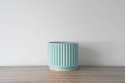 "Classical Planter With Drainage & Saucer in Cotton Candy Blue, Unique 3D-Printed Plant Pot, Small To Large Sizes 4"" 5"" 6"" 7"" 8" - thumbnail 1