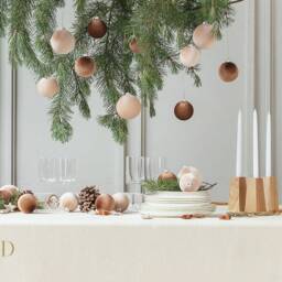 Handmade Velvet Christmas Ball Ornaments - Earth Tone Set Of 15 - thumbnail 2