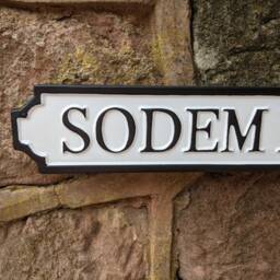 street Sign Sodem Hall Funny Metal Road Wall Hanging Indoor Or Outdoor - thumbnail 2