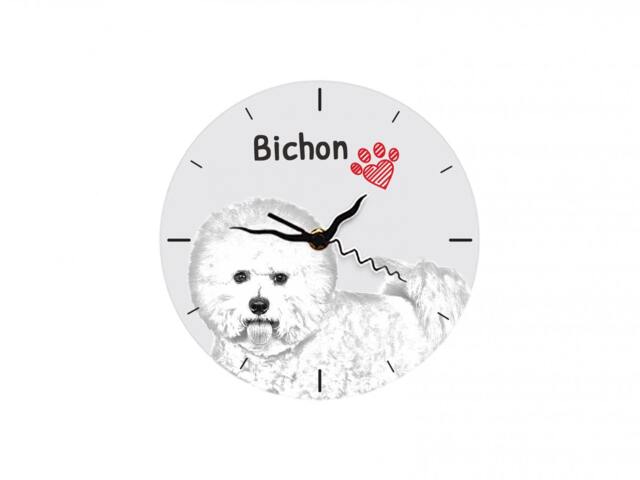 Bichon, Free Standing Mdf Floor Clock With An Image Of A Dog - image 1