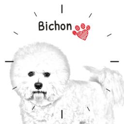 Bichon, Free Standing Mdf Floor Clock With An Image Of A Dog - thumbnail 2