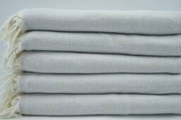 "Light Gray Blanket, King Size Blanket, Turkish Towel, Bed Rug, 200cmx225cm, Throw, Beach Blanket, 79""x89" - thumbnail 1