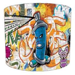 Graffiti Street Art Drum Lampshade For Ceiling Light Pendants Or Table Lamp Bases - thumbnail 4