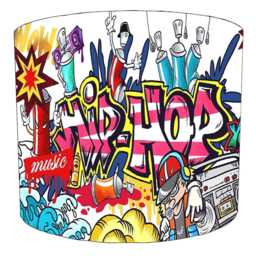 Graffiti Street Art Drum Lampshade For Ceiling Light Pendants Or Table Lamp Bases - thumbnail 2