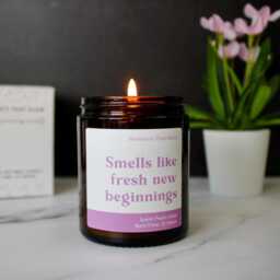Fresh New Beginnings Gift Candle, Next Chapter Moving Home Present - Scented Soy Wax Candle - thumbnail 2