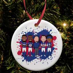 Bills 2024-25 American Football Christmas Tree Decoration Flat Ceramic Bauble Choice Of Design Great Buffalo Fans Gift - thumbnail 2