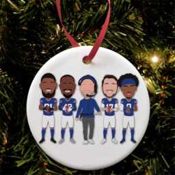 Bills 2024-25 American Football Christmas Tree Decoration Flat Ceramic Bauble Choice Of Design Great Buffalo Fans Gift - thumbnail 1