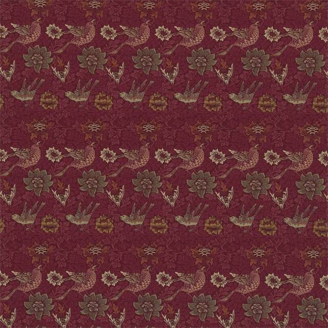 Morris & Co Bird & Anemone Door Curtain Red