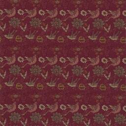 Morris & Co Bird & Anemone Door Curtain Red