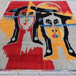 5x7 Handmade Art Design Rug, Afghan Natural Dyes Wool Hand Knotted Oriental Turkmen One Of A Kind Rug, Kids Room Bedroom Rug - thumbnail 3