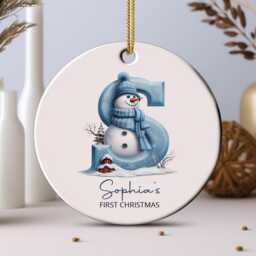 Personalized Baby's First Christmas Name Ornament 2025, Custom New Baby Gift, 1st Initial Ornament, Shower Gift, Baby Xmas - thumbnail 4