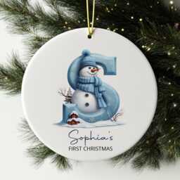 Personalized Baby's First Christmas Name Ornament 2025, Custom New Baby Gift, 1st Initial Ornament, Shower Gift, Baby Xmas