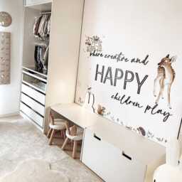 Where Creative & Happy Children Play Wall Sign, Playroom Wooden Art, Nursery Decoration, Scandi Decor - thumbnail 2