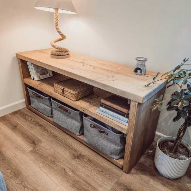 Norwyn 2-Tier Storage Unit/Bookshelf Toy Living Room Shoe Rustic Solid Wood Book Shelf - image 1