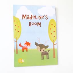Personalised Woodland Door Sign, Name Plaque, Room Decor, Fox Bedroom Nursery, Neutral Nursery Theme - thumbnail 3