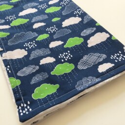 Clouds Baby Blanket, Blue Baby Boy Shower Gift, Crib Modern Newborn Blanket - thumbnail 2
