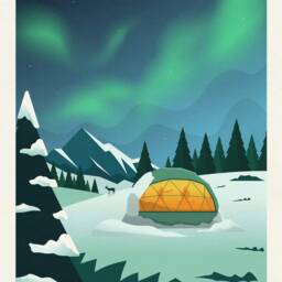 Finland Travel Poster Featuring The Northern Lights - thumbnail 3