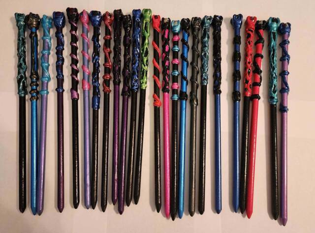 Wands - Metallic Painted Wands- Thin Wizarding Magic Hand Crafted - image 1