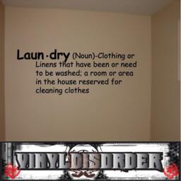 Laun.dry - Noun- Clothing Or Linens That Have Been Need To Be Washed - Vinyl Wall Decal Quotes Sticker Laundryquotes09Et - thumbnail 1