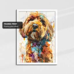 Cockapoo Abstract Paint Drip Dog Painting Framed Poster Print Or Canvas Wall Decor Art Bedroom Home Interior Gift For Pet Lover - thumbnail 3