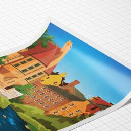Dean Village Travel Poster, Edinburgh Wall Art, Water Of Leith - thumbnail 3