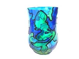 1 Green Stained Glass Mermaid Blue Candle Holder Nightlight Night Light Hand Painted