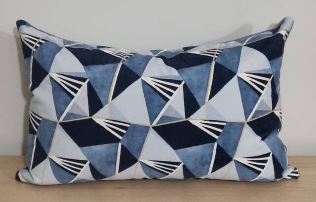 Linwood Omega Prints Gem Blue Onyx & Velvet Cushion Cover 35x55 cm - image 1