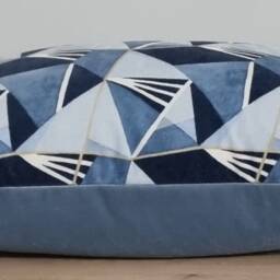 Linwood Omega Prints Gem Blue Onyx & Velvet Cushion Cover 35x55 cm - thumbnail 2