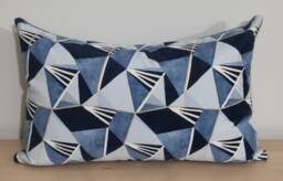 Linwood Omega Prints Gem Blue Onyx & Velvet Cushion Cover 35x55 cm - thumbnail 1