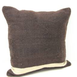 Boho Kilim Pillow Cover, Vintage Turkish Wool Cushion - 16x16 Inch - thumbnail 2