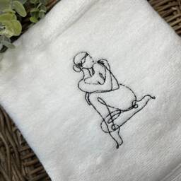 Personalised Custom Name/Line Art Women Embroidered Towels, Bath Towel - Hand Towel, Elegant Luxury Worldwide Shipping Gift - thumbnail 2